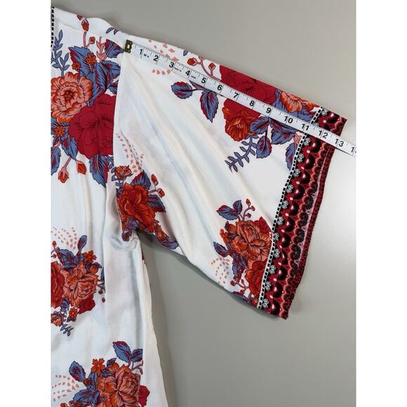 Flying Tomato Womens Floral Kimono SZ M L Cover Up Cruise Vacation Beach Duster - Picture 6 of 11